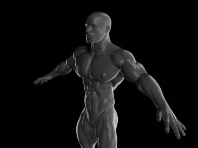 Male Bodybuilder 3D models  with Briefs  Low-poly 3D model