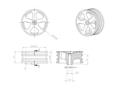 RC Car Wheel Truck Rim Offroad 3D print model
