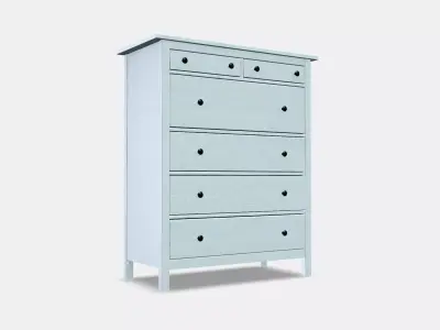HEMNES chest of drawers with 6 drawers Low-poly 3D model