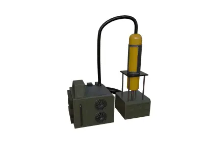 Sci-fic  cylindrical pump Low-poly 3D model