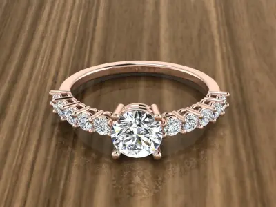 Jewelry Diamond Ring 3D print model 4