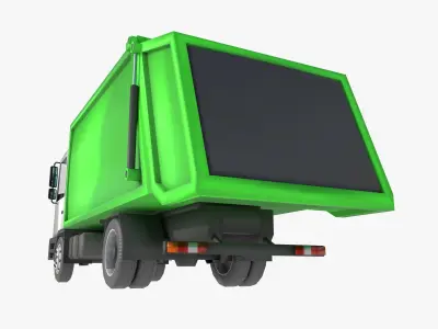 garbage truck Low-poly 3D model