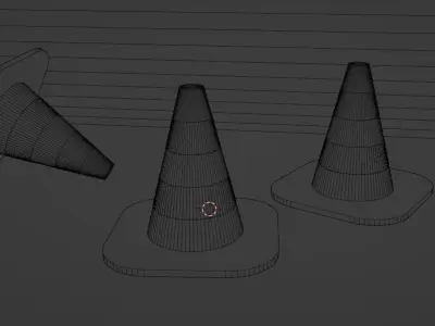 Cone Barricade  Free low-poly 3D model
