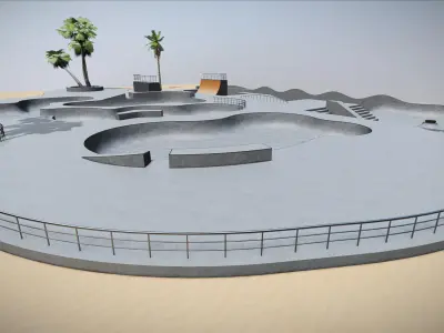 M0030 Beach Skatepark Low-poly 3D model