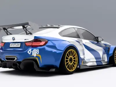 BMW M4 F82 Razor 2014 Low-poly 3D model