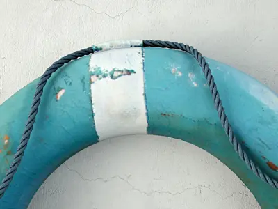 1950s Blue and White Life Preserver 2 3D model