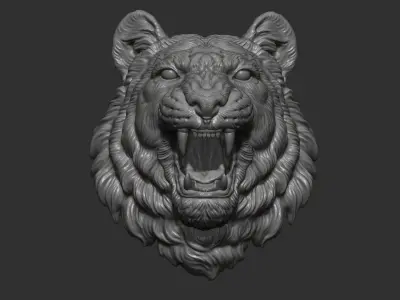 Tiger grin on the wall 3D print model