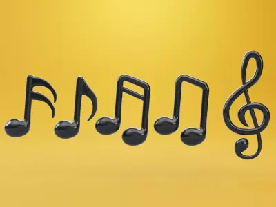 Musical Note Tone 3D Model 3D model