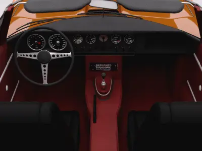 Jaguar E Type V12 Coupe Low-poly 3D model