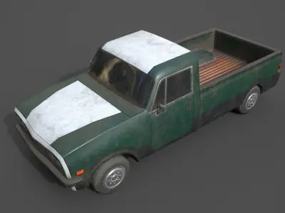 Generic PickUp Green Low-poly 3D model