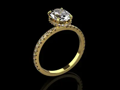 Oval Cut Ring N46  3D print model