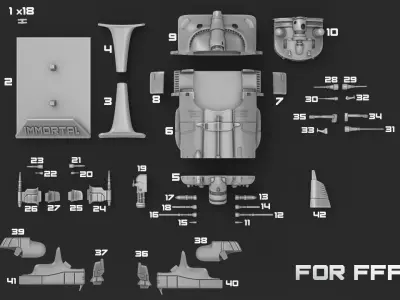 Immortal flying car for FDM printers 3D print model