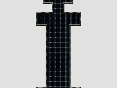 Solar Panel Letter - I 3D model