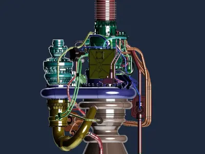 SpaceX Raptor 2 engine  3D print model