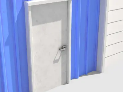 Warehouse metal building Free low-poly 3D model