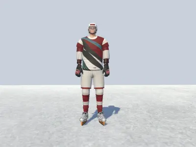 ice hockey player Rigged  Low-poly 3D model