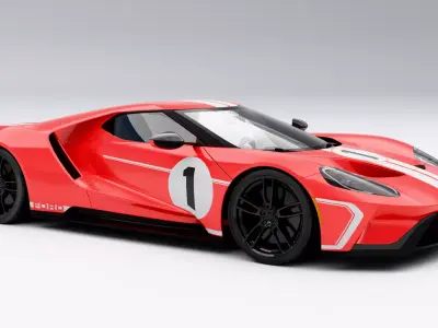 Ford GT Heritage Edition 2018 Low-poly 3D model