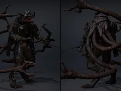 Mist Archer Tentacle Low-poly 3D model