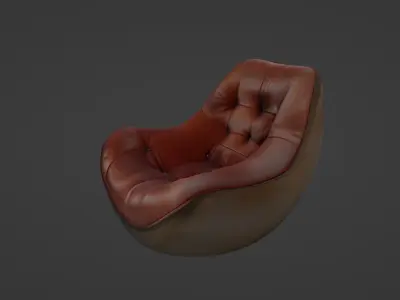 Modern Soft Leather Armchair - Luxurious Lounge Design 3D model