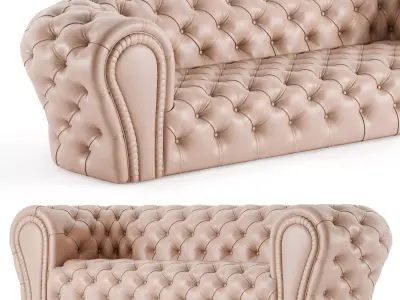 luxury Italian leather sofa 3D model