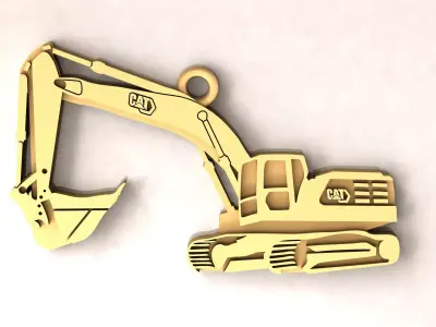 Excavator Charm Pendant 3D print model