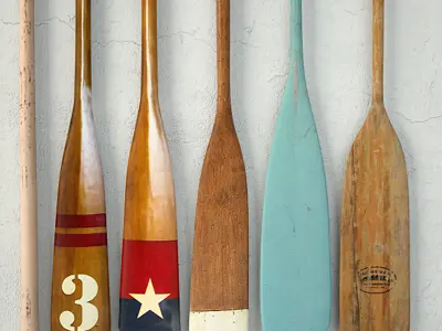 Wooden Oars 3D model