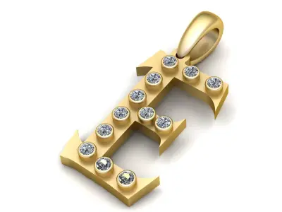 Letter E Pendant  3D Printable   Model 3D print model