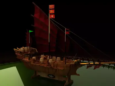 Chinese treasure ship  3D model