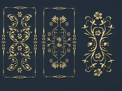 Collection carved decor  02  3D model 3D model