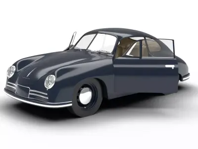 Porsche 356 2 Coupe 1948 HQ 3D model