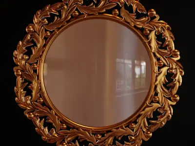 Carved  mirror sunburst Frame 2 3D model