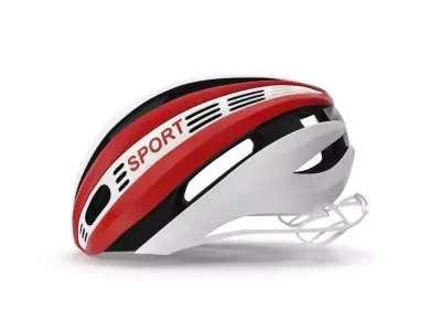 Red Bicycle Helmet 3D model