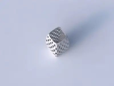 Vase rectangle with checker grid lattice 3D print model