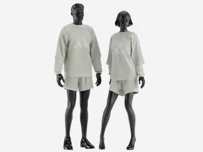 Sport Clothes Couple Set 04 3D model