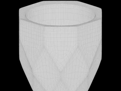 Vase32 concrete planter with hexagonal shape 3D model