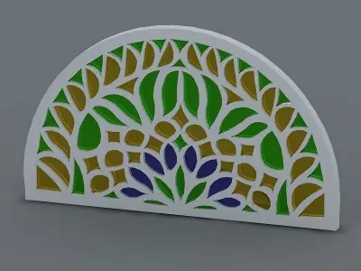Qamaria stained glasses windows Low-poly 3D model