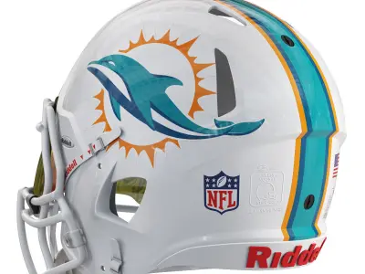 Riddell speed helmet miami dolphins 3D model