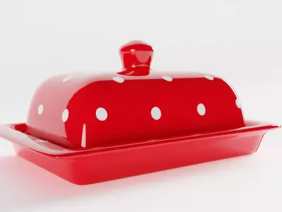 Polka Dot Butter Dish 3D model