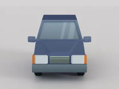 Cartoon Low Poly Car 01 - Hatchback Low-poly 3D model