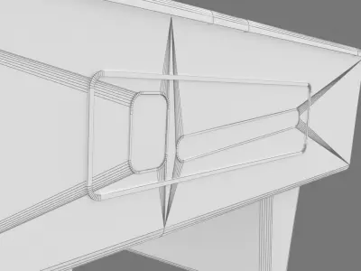 Pool table for pool snooker or billiards - untextured 3D model