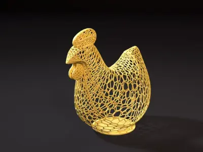 Chicken sculpture 3D print model
