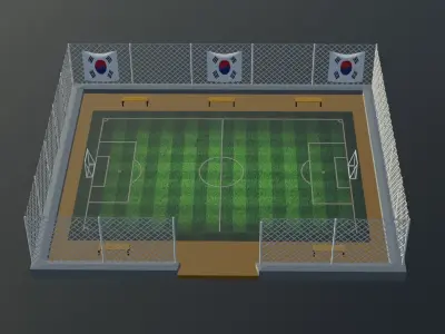 Soccer Stadium - South Korea Low-poly 3D model