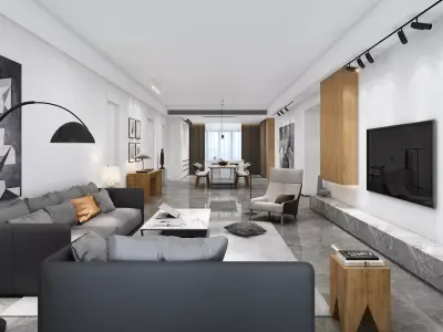 Luxury apartment living room 103 3D model