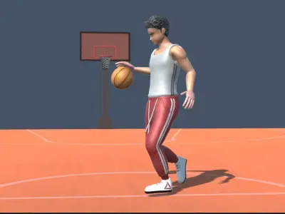 Basketball Avatars Actions Low-poly 3D model