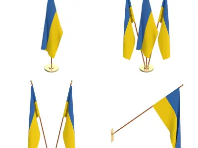 Ukraine Flag Pack 3D model