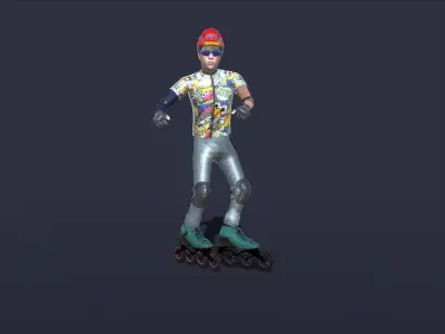 Roller skates Actions 3D model