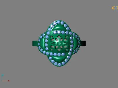 STL 3DM Women Ring Womens Ring Diamonds With Stone Model 3D print model