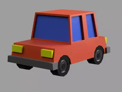 Cartoon Low Poly Car for mobile games Low-poly 3D model