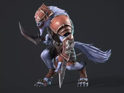 Werewolf Assassin Low-poly 3D model