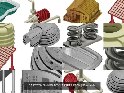 CARTOON GAMES TOYS ASSETS PACK 3D Model Collection